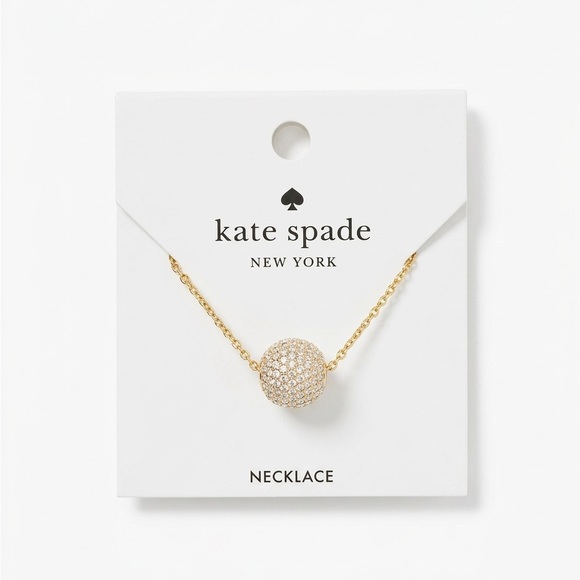 kate spade Jewelry - Kate Spade "Razzle Dazzle" Pave Ball Necklace Gold
